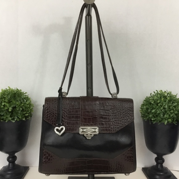 Brighton Vintage Black & Brown Leather Bag - Picture 1 of 8